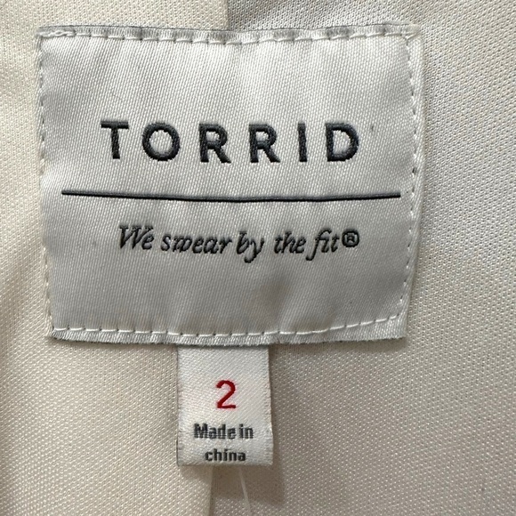 Torrid Linen Blend Blazer Sz 2X Neutral Tan Stripe Lined Lightweight Jacket‎ NEW - Picture 5 of 7